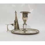 George III silver chamber stick by John Crouch and Thomas Hannam, London 1783, of plain circular