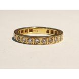 18ct gold and diamond half-eternity ring, 4g in to