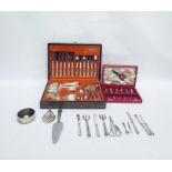 Community plate canteen set in fitted case and various other items of cutlery