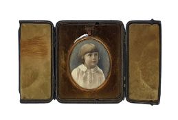 Early 20th century portrait miniature on ivory Hea