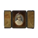 Early 20th century portrait miniature on ivory Hea