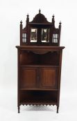 Late 19th/early 20th century corner stand, the mirrored superstructure above two cupboard doors