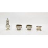 Silver napkin ring, Chester assay, Small silver pepperette, Birmingham 1902, pair of Victorian small