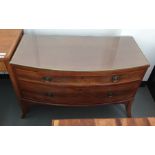 Bowfront chest of two drawers and a painted two-dr