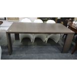 20th century rectangular dining table in a grey stained finished, 180cm x 90cm