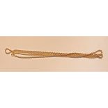 9ct gold rope-twist pattern chain-link necklace, approx 13g