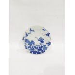 Porcelain plate with underglaze blue flowering bra