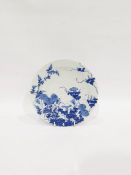 Porcelain plate with underglaze blue flowering bra