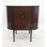 Mahogany sewing table with assorted drawers and compartments and contents of assorted sewing related