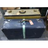 Large vintage travelling trunk and another contain