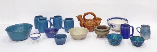 Quantity of studio pottery including a bowl by Col