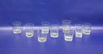 Nine assorted Victorian and later tumblers with cut designs to the bowls, some with star-cut