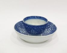 18th century miniature porcelain tea bowl and sauc