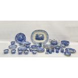 Large quantity of blue and white including a Copeland Spode 'Italian' pattern double entree dish and