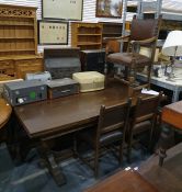 20th century oak extending dining table, the recta