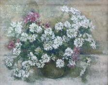 Lana Roll(?) (20th century)  Oil on board Still life study of flowers in vase, indistinctly signed