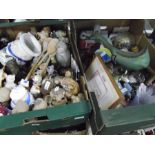 Quantity of assorted ornaments in the shape of pigs, owls, birds, fish, etc (2 boxes)