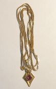 Italian foxtail link chain marked 750, approx 5g, hung with an unmarked gold colour pendant