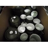 Quantity of Denby 'Chevron' pattern pottery tablew