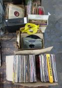 Quantity of long playing records, mainly 12" singles, including A-Ha, Frankie Goes to Hollywood,