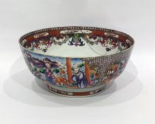 Antique Chinese porcelain punchbowl painted with s