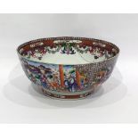 Antique Chinese porcelain punchbowl painted with s