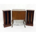 Pair of 20th century mahogany CD racks and a walnut record cabinet (3)