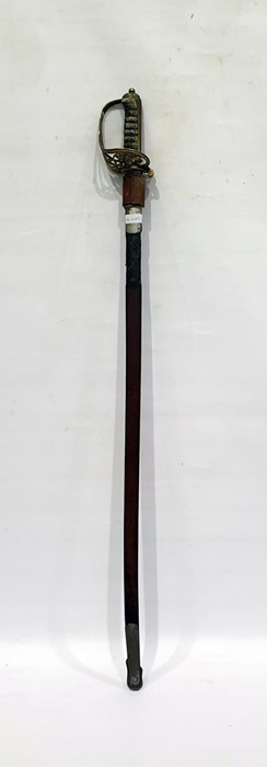 Royal Medical Corps ceremonial sword with brown le