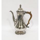 George III silver coffee pot, maker's mark 'WT', London 1772, of plain baluster form with