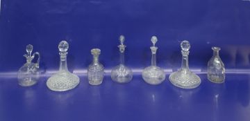 Seven assorted decanters to include 19th century examples (7)