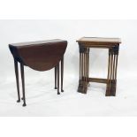 20th century mahogany quartetto nest of tables and a gateleg occasional table