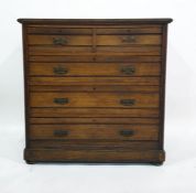 Late 19th/early 20th century chest of two short over three long drawers, to plinth base, 104.5cm x