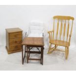 20th century beech framed stickback rocking chair,