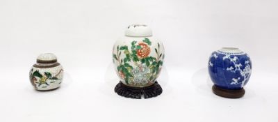 Chinese porcelain ginger jar and cover, ovoid and