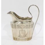 George III silver cream jug of shouldered and flut