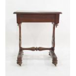 Early Victorian oak single drawer side table, the rectangular top with moulded edge above a single