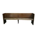 19th century pine pew, 228cm x 83cm