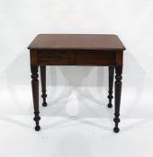 19th century two-drawer side table on turned supports, 76cm x 74cm