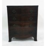 Mahogany serpentine fronted chest of four drawers, 60.5cm x 76cm