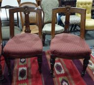 Set of eight Victorian oak dining chairs, one bearing label 'Whyte & Sons, Upholsterer, Glasgow' (8)