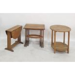 20th century furniture to include circular two-tier oak side table, drop-leaf coffee table and
