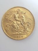 Gold half sovereign, 1913