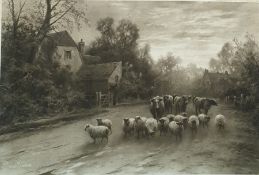 After Elmer Keene  Black and white print  "The Close of a Summers Day", published by