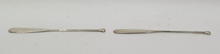 Two George V silver novelty models of rowing oars by John Milward Banks, Chester 1918 and 1924, each