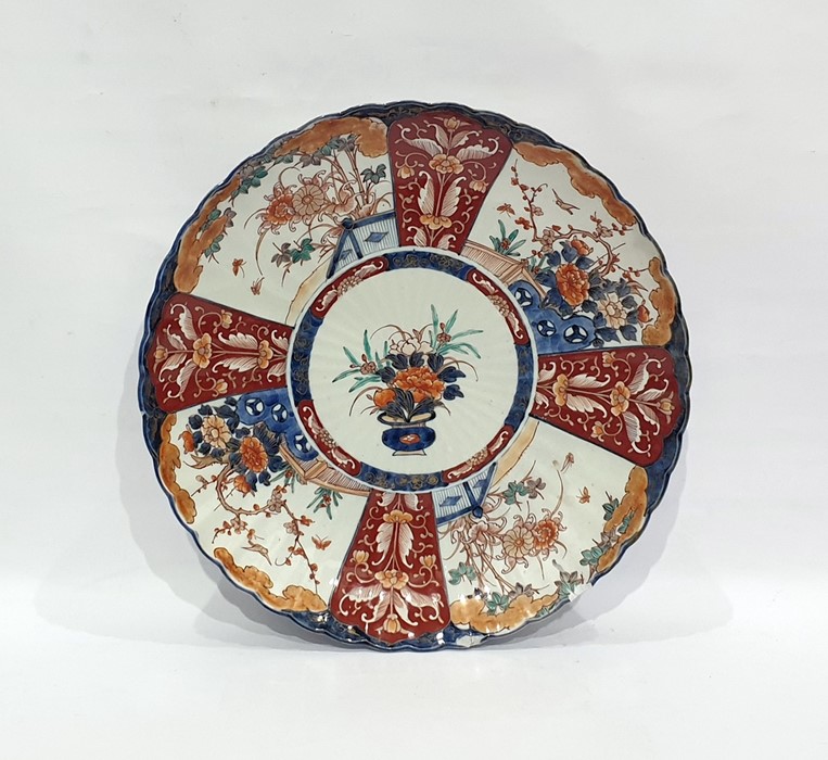 Large Japanese Imari porcelain charger, circular a