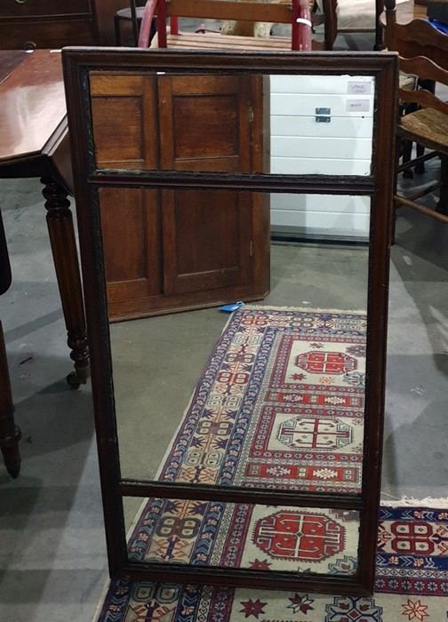Three-part Regency mahogany-framed mirror, 50.5cm x 101.5cm