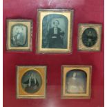 Set of five 19th century photographs, all framed as one