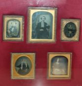 Set of five 19th century photographs, all framed as one