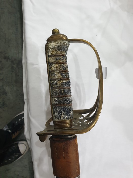 Royal Medical Corps ceremonial sword with brown le - Image 3 of 7
