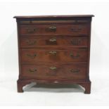 20th century mahogany serpentine-fronted bachelor's chest, the moulded edge above brushing slide and